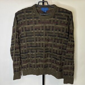 Vintage Towncraft Geometric Pattern Knit Sweater Size XL Men’s